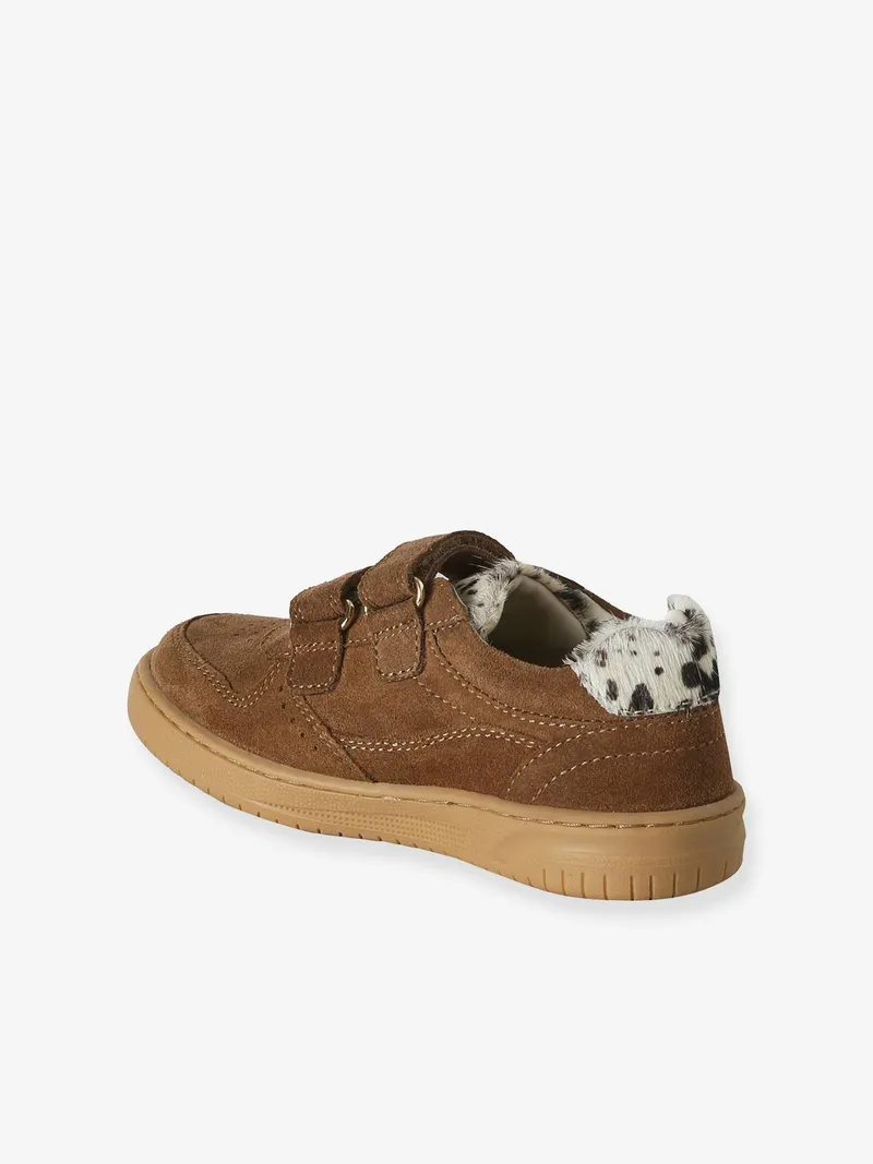 Vertbaudet Leder-Sneakers mit Klettverschluss Mädchen kuhprint, Braun kuhprint, – Produktbild 3 von 4