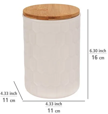Wenko Wenko Vorratsdose Modell Maya, Keramik, (1-tlg), Frischhaltedose für Lebensmittel und Vorräte, luftdichter Deckel, Weiß, – Produktbild 5 von 8