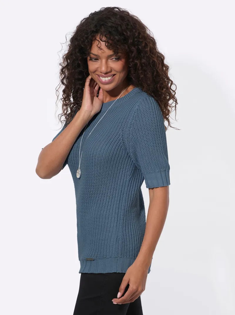 Witt Kurzarmpullover, Rauchblau, – Produktbild 2 von 3