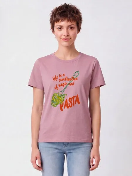 watapparel watapparel T-Shirt Frauen Magic and pasta, Lilac dream, – Produktbild 2 von 2