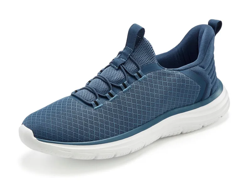 John Devin John Devin Halbschuhe, Freizeitschuhe, Turnschuh, Slip-On-Sneaker Sneaker mit elastischen Bändern für schnelles Reinschlüpfen, Unisex VEGAN, Blau, – Produktbild 1 von 5