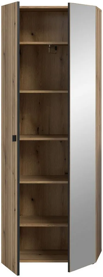 xonox.home Garderobenschrank in Evoke Oak Nachbildung B/H/T ca.: 70/192/37 cm, Braun, – Produktbild 4 von 5