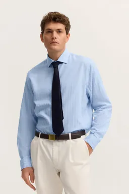 Bugatti Gestreiftes Hemd aus Tencel-Leinen mit Kentkragen in hellblau – Produktbild 1 von 1