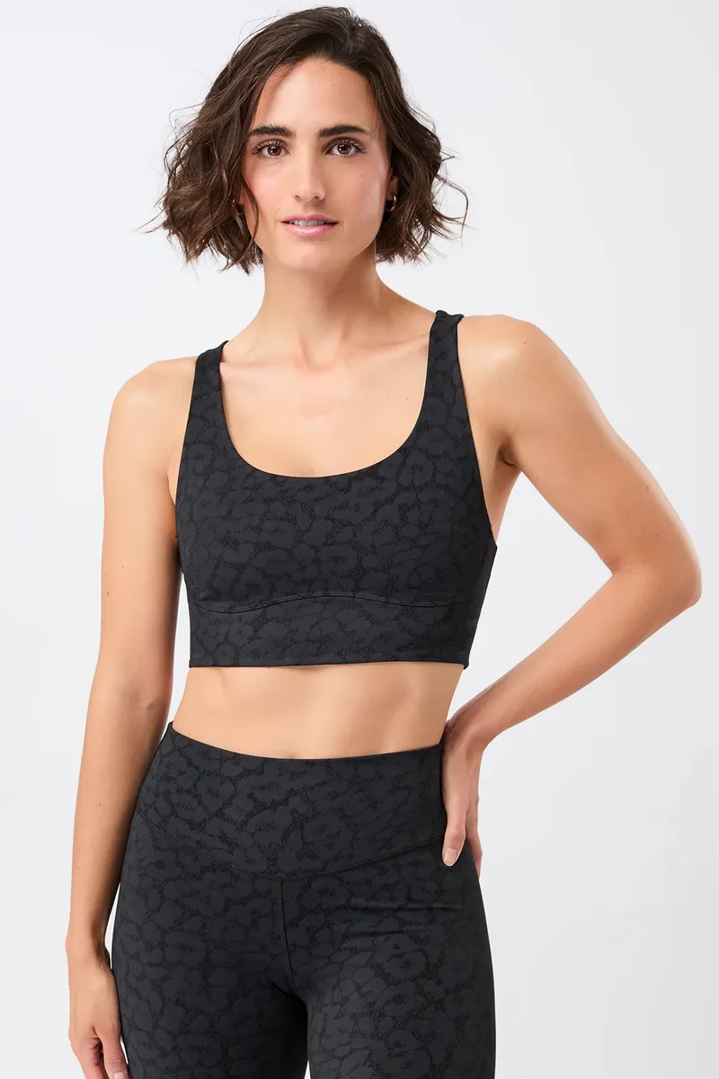 mandala MANDALA Damen vegan Sport Bh Printed Leo Schwarz, Schwarz, – Produktbild 2 von 2