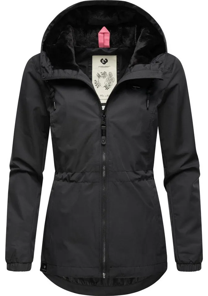ragwear ragwear Outdoorjacke Dankka Tech Stylische Damen Übergangsjacke aus wasserdichtem Material, Schwarz, – Produktbild 5 von 5