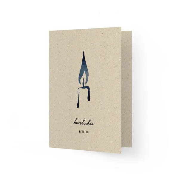 matabooks® matabooks® A6 Trauerkarte aus nachhaltigem Graspapier, Herzliches beileid, – Produktbild 1 von 4