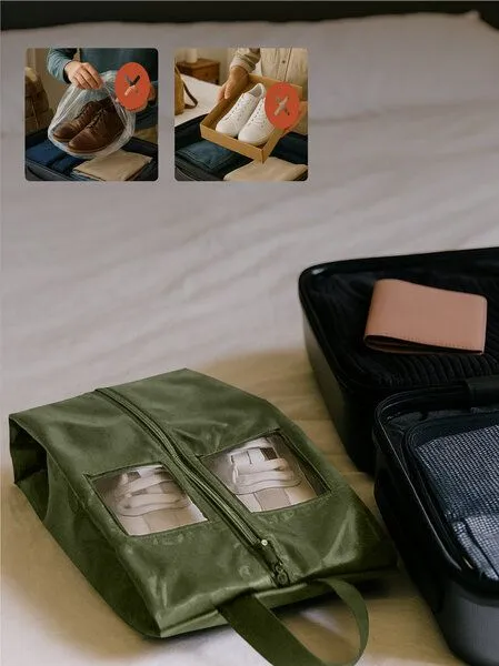 TRAVEL DUDE TRAVEL DUDE Wasserfeste Schuhtasche 2er Set, Grün, – Produktbild 2 von 4