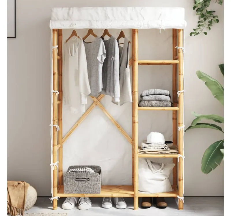 VIDAXL VIDAXL Kleiderschrank Kleiderschrank 110x45x170 cm Bambus (1-St), Braun, – Produktbild 2 von 5