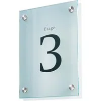 SignSystems SignSystems Wandschild DIN A4 "Cristallo" 21 x 29,7 cm, 4 Halter, Ø 18 mm – Produktbild 1 von 1