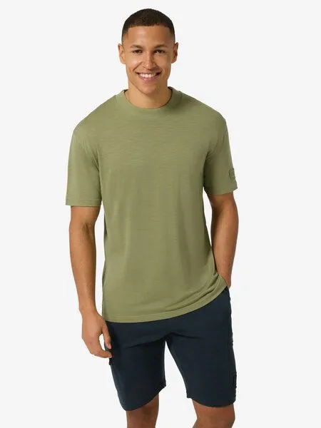 Super.Natural Super.Natural T-Shirt Casual Rib Bio J Tee für Herren, Merino, Sage, – Produktbild 2 von 4