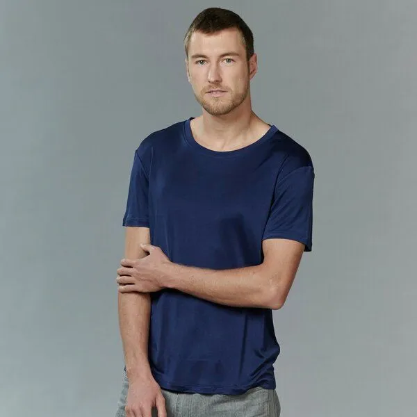 Kokon Zwo Kokon Zwo Männer Shirt 100% Seide (peacesilk), Meerblau, – Produktbild 1 von 2