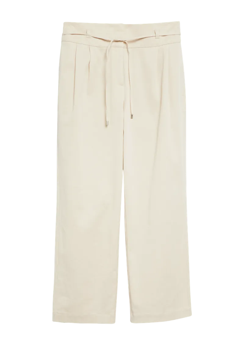 comma comma Softe Ankle-Stoffhose aus Lyocellmix mit Gürtel-Detail, Beige, – Produktbild 1 von 3