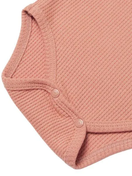 Biorganic Biorganic Waffle Smile Baby Kurzarmbody, Coral, – Produktbild 4 von 4