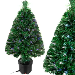 Casaria® Künstlicher Weihnachtsbaum 66cm mit Glasfaserbeleuchtung in 9 Farben – Produktbild 1 von 1