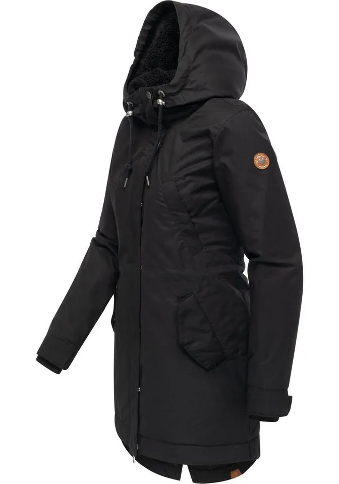ragwear ragwear Kurzmantel Cannas YOUMODO Kurzer Damen Mantel mit verstellbarer Kapuze, Schwarz, – Produktbild 3 von 4