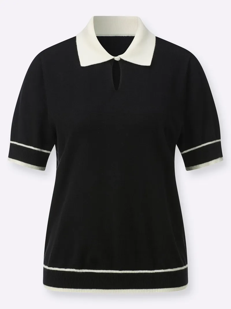 Witt Polopullover schwarz-champagner, Schwarz-champagner, – Produktbild 2 von 2