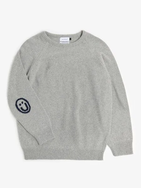 Rotholz Rotholz Smiling Strickpullover aus recycelter Wolle, Warm anthracite, – Produktbild 1 von 3