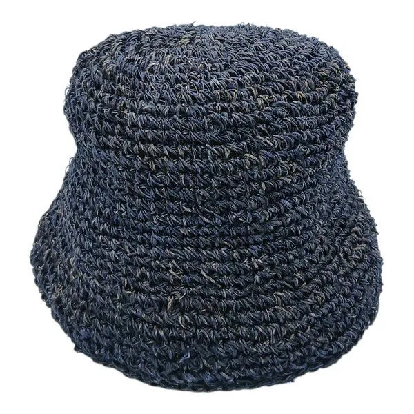 short'n'pietz short'n'pietz gehäkelter Sommerhut aus reinen Hanffasern, Blau, – Produktbild 3 von 6