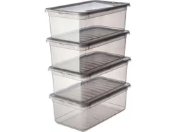 Keeeper Keeeper 4er-Pack Aufbewahrungsbox "Bea" mit Deckel, air control, 4 x 5,6 l, transparent – Produktbild 1 von 1