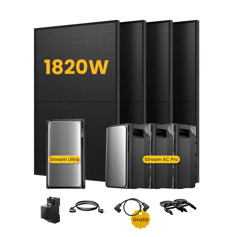 EcoFlow EcoFlow Stream Ultra, All-in-One Speicher für Balkonkraftwerke, mit 4 x 455 Bifaziale Solarmodule, by Powerness - Stream Ultra + 3 x Stream AC Pro | 7680Wh / 1 x Smart Meter / Standardversand – Produktbild 1 von 1
