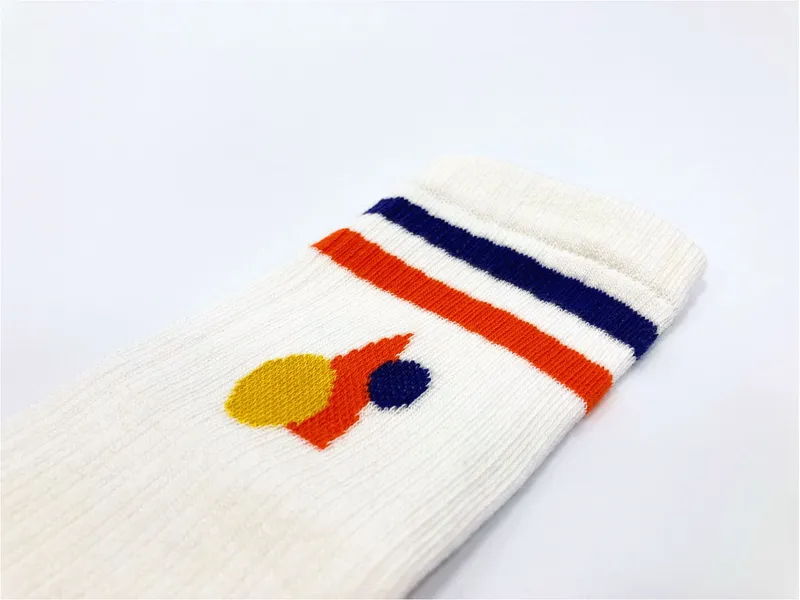 Fräulein Prusselise Damen Tennissocken Bio-Baumwolle Geo Rakete Gr.39-42, Weiß, mehrfarbig, – Produktbild 2 von 2