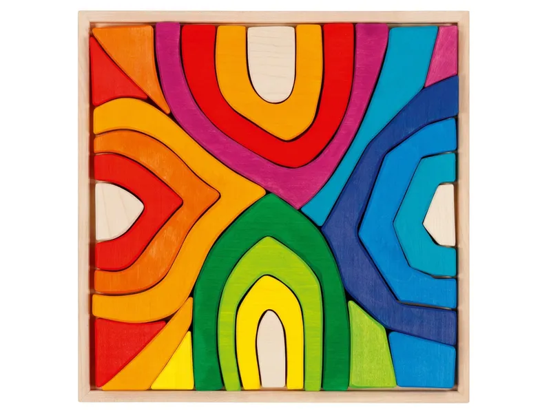 Goki goki Bauklötze aus Holz "Vier Jahreszeiten", 25-teilig, bunt Maße 33 x 33 x 3 cm, Mehrfarbig, – Produktbild 1 von 2