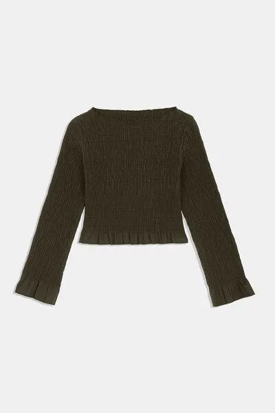 Rita Row Rita Row Smok-Top OLGA aus Bio-Baumwolle, Khaki, – Produktbild 2 von 4