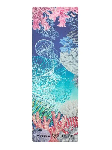 Yoga Hero Yoga Hero Yogamatte Classic 3,5mm mit Tragegurt, Ocean (bunt), – Produktbild 1 von 4