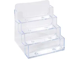 Exacompta Exacompta Visitenkartenhalter "Exacryl" aus PS, 4 Fächer 102 x 109 x 107 mm, transparent – Produktbild 1 von 1