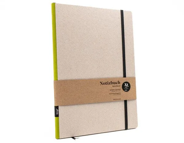 tyyp Skizzenbuch DIN A4 – 100% Recyclingpapier (Blauer Engel) – Klassik ÖKO by tyyp, Limette-grün, – Produktbild 1 von 4