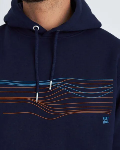 Kultgut Kultgut Biofair & Upcycling - Supersoft Hoodie / SUNSET, Navy, – Produktbild 1 von 4
