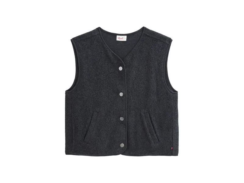 People Wear Organic People Wear Organic Fleece-Weste Bio-Baumwolle (kbA) anthrazit melange L, Grau, schwarz, – Produktbild 1 von 1
