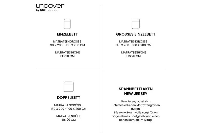 uncover by SCHIESSER Spannbettlaken New Jersey aus 100% Baumwolle, Jersey, Gummizug: rundum, (1 Stück), OEKO-TEX® MADE IN GREEN, Grün, – Produktbild 5 von 5