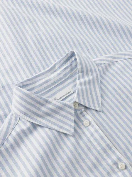 KnowledgeCotton Apparel KnowledgeCotton Apparel Damen Bluse - Oxford Shirt - aus Baumwolle, Blue stripe (blau), – Produktbild 3 von 4
