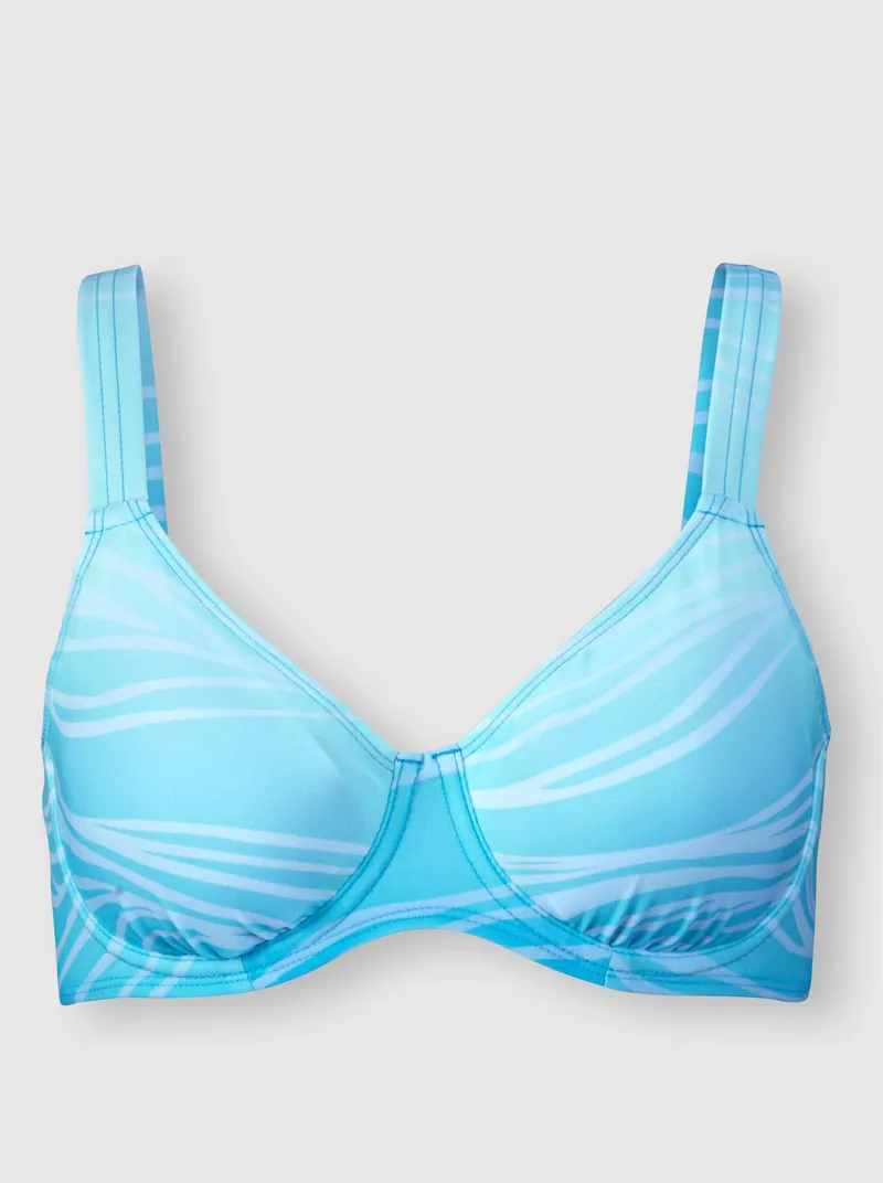 feel good Bikini aqua-mittelblau-bedruckt, Aqua-mittelblau-bedruckt, – Produktbild 1 von 2