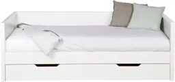 WOOOD Bettgestell Nikki FSC®-Kiefernholz gebürstet, H 73 x B 208 x D 100 cm, Matratzenmaß 90x200 cm, Schublade optional, mit akzentuierter Maserung – Produktbild 1 von 1
