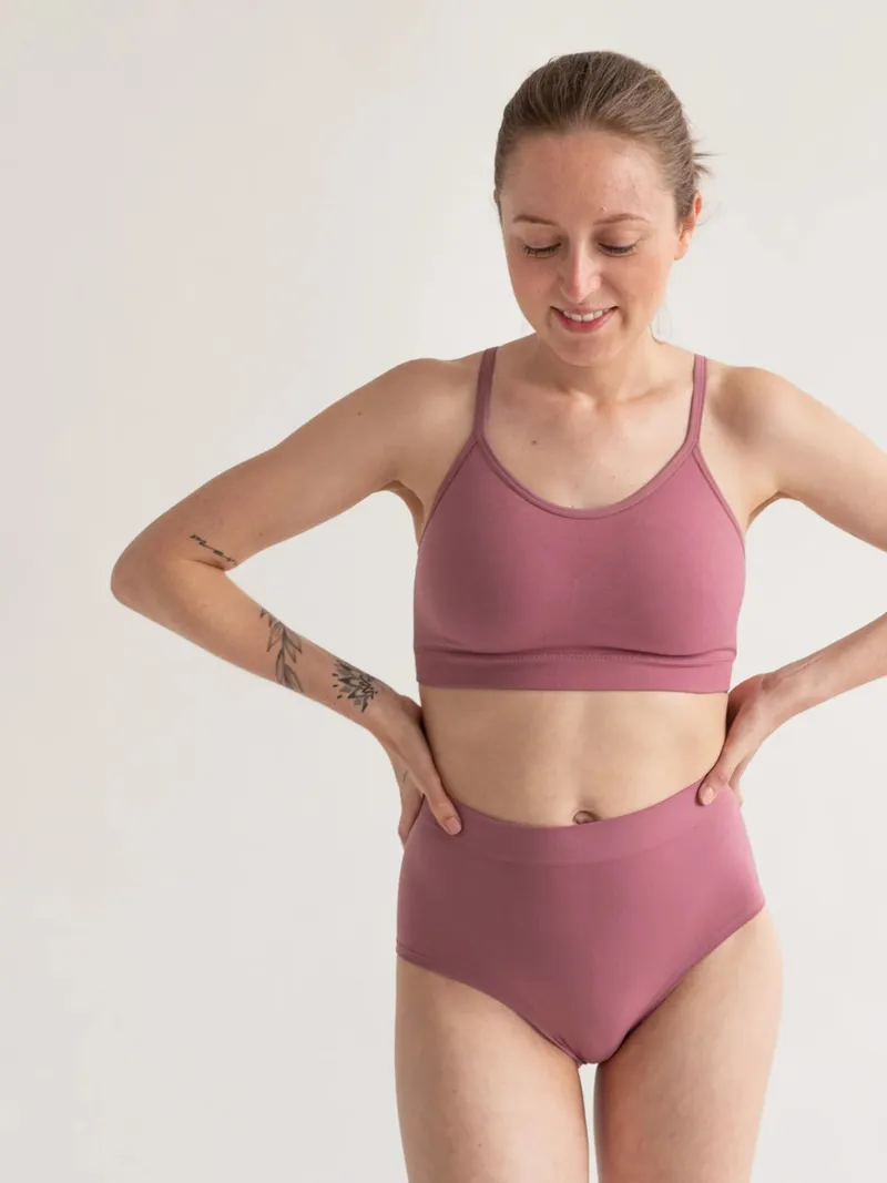erlich textil erlich textil Lula bügelloses Bustier aus Polyamid, made in Europe, Mauve, – Produktbild 1 von 5