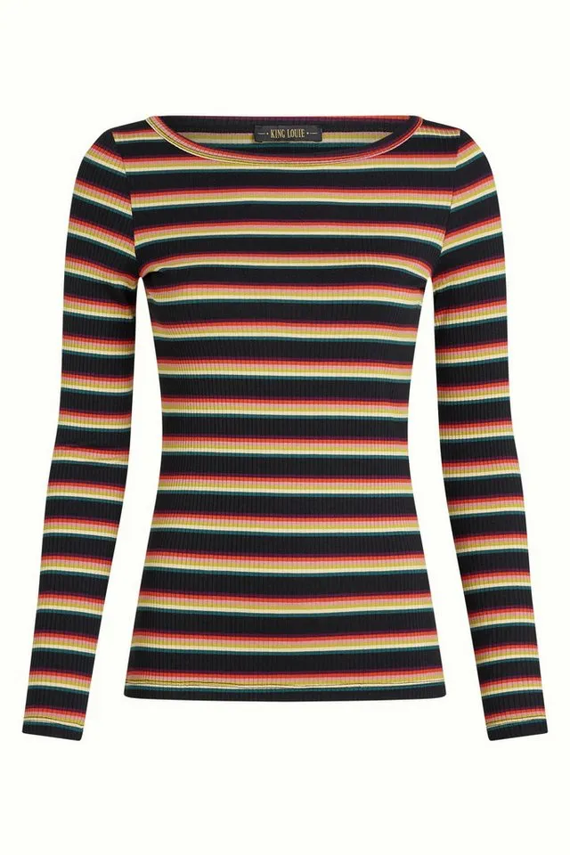 king louie king louie Langarmshirt Lili Top Lottie Stripe - modisches Langarmshirt mit Rundhals für Damen – Produktbild 1 von 4
