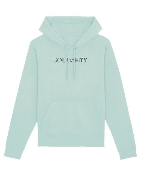 Human Family Human Family Bio Unisex Hoodie - "Drum - Solidarity", Türkisblau (blau), – Produktbild 1 von 4