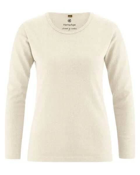 HempAge HempAge Langarmshirt Basic Hanf/Biobaumwolle, Natur, – Produktbild 3 von 3