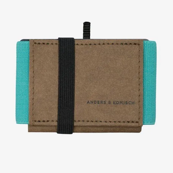 ANDERS & KOMISCH ANDERS & KOMISCH Mini Pro Slim Wallet mit Münzfach - Kleines smarte Portemonnaie Braun, Mint, – Produktbild 1 von 4