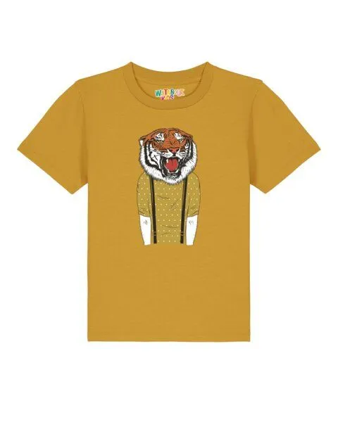 watabout.kids watabout.kids T-Shirt Kinder Tiger Head, Ochre, – Produktbild 1 von 2