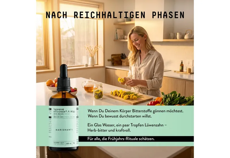 Marishanti Marishanti Löwenzahnwurzel Extrakt – alkoholfreie Tropfen, bekannt aus der Pflanzenkunde (Taraxacum officinale) à 100 ml, – Vegan – Produktbild 2 von 5