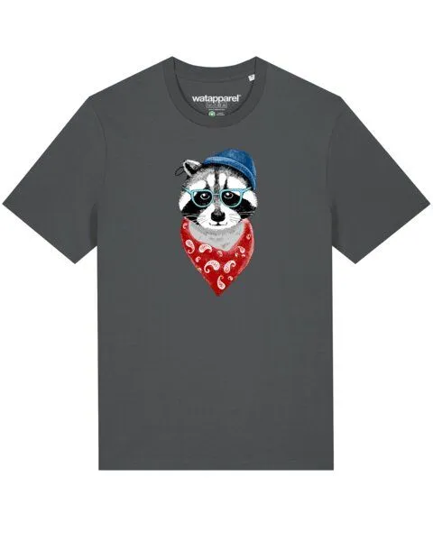 watapparel watapparel T-Shirt Unisex Waschbär, Anthracite, – Produktbild 1 von 3