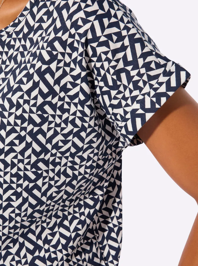 Witt Print-Shirt marine-ecru, Marine-ecru, – Produktbild 1 von 2