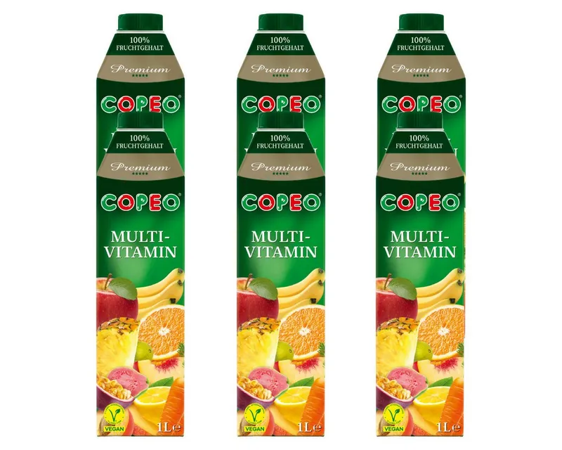 Copeo Saft, COPEO Multivitaminsaft enthält Früchte und Vitamine 1000ml 6er Pack – Produktbild 1 von 3