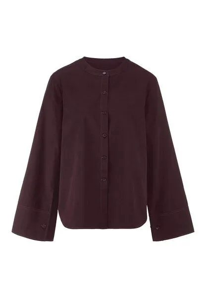hessnatur hessnatur Bluse Relaxed aus reiner Bio-Baumwolle, Schwarzbeere, – Produktbild 3 von 4