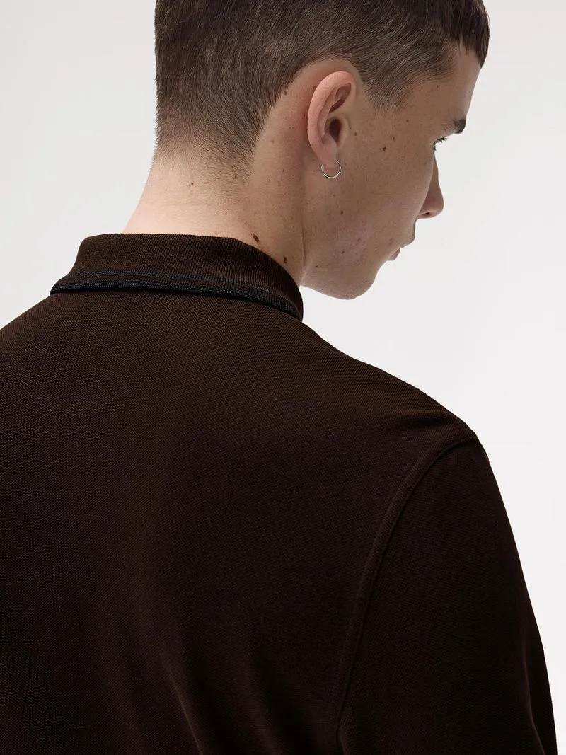 Fred Perry Fred Perry Langarm-Poloshirt Braun 86C - Größe XXL, Braun, – Produktbild 3 von 5
