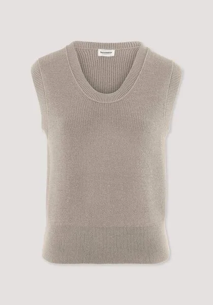 hessnatur hessnatur Strick Top Regular aus reiner Bio-Baumwolle, Taupe, – Produktbild 4 von 4