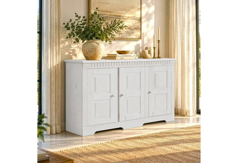OTTO home Sideboard Lisa, Kommode aus massivem Kiefernholz, Breite 158,5 cm, Weiß, – Produktbild 7 von 7